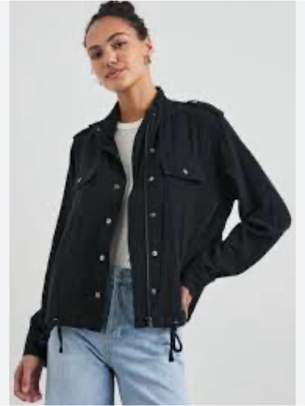 Kut from the Kloth Blqck Utility Jacket - Women's Casual Zip Front Coat-Small